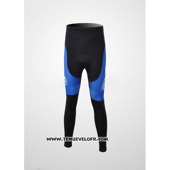 2010 Maillot Ciclismo FDJ Blanc et Bleu Clair Manches Longues et Cuissard